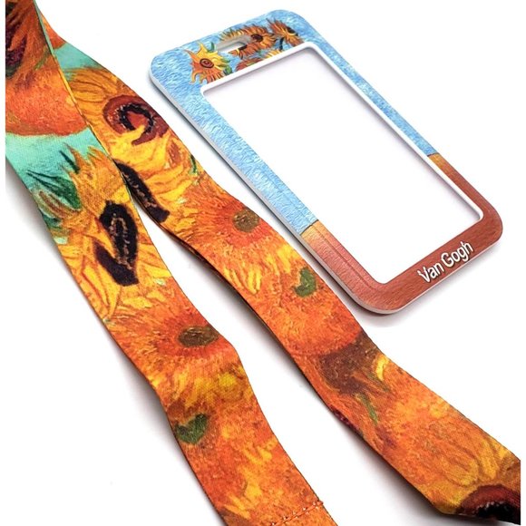 Sunflowers Van Gogh Lanyard Yellow Orange - Picture 2 of 4
